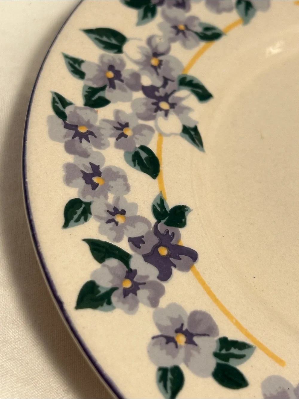 Farberware Cream Dinner Plate with Lavender Floral Wreath